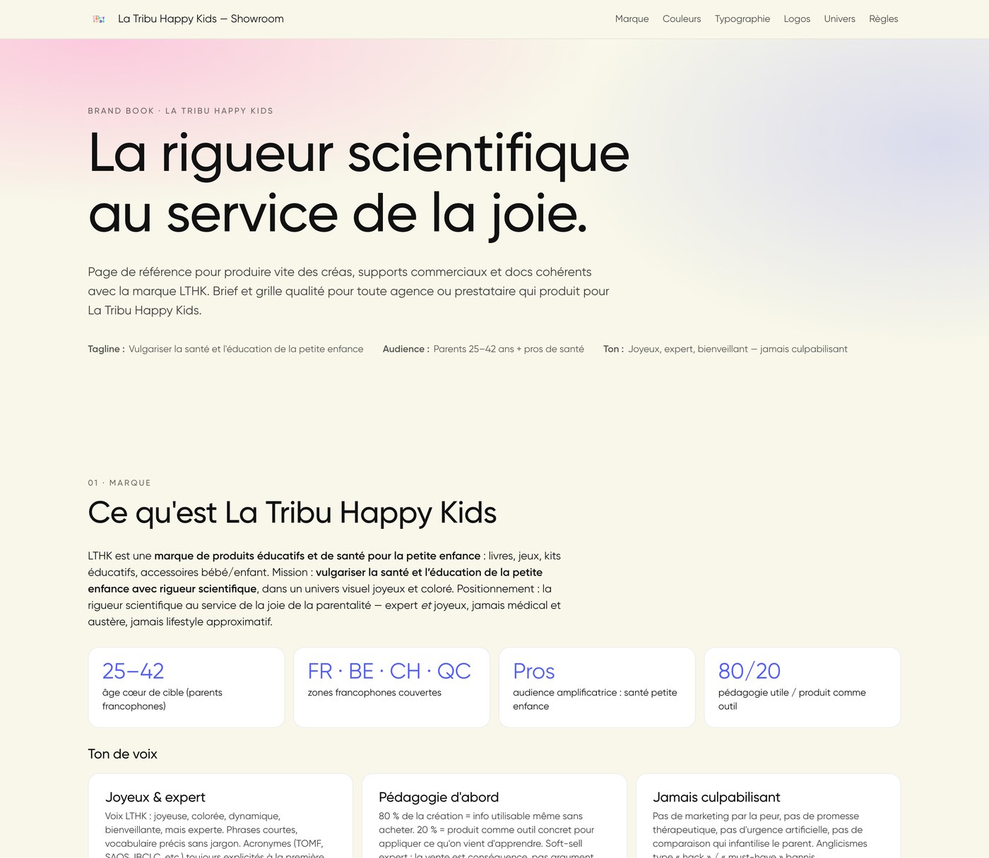 Brand book LTHK produit par Talyco