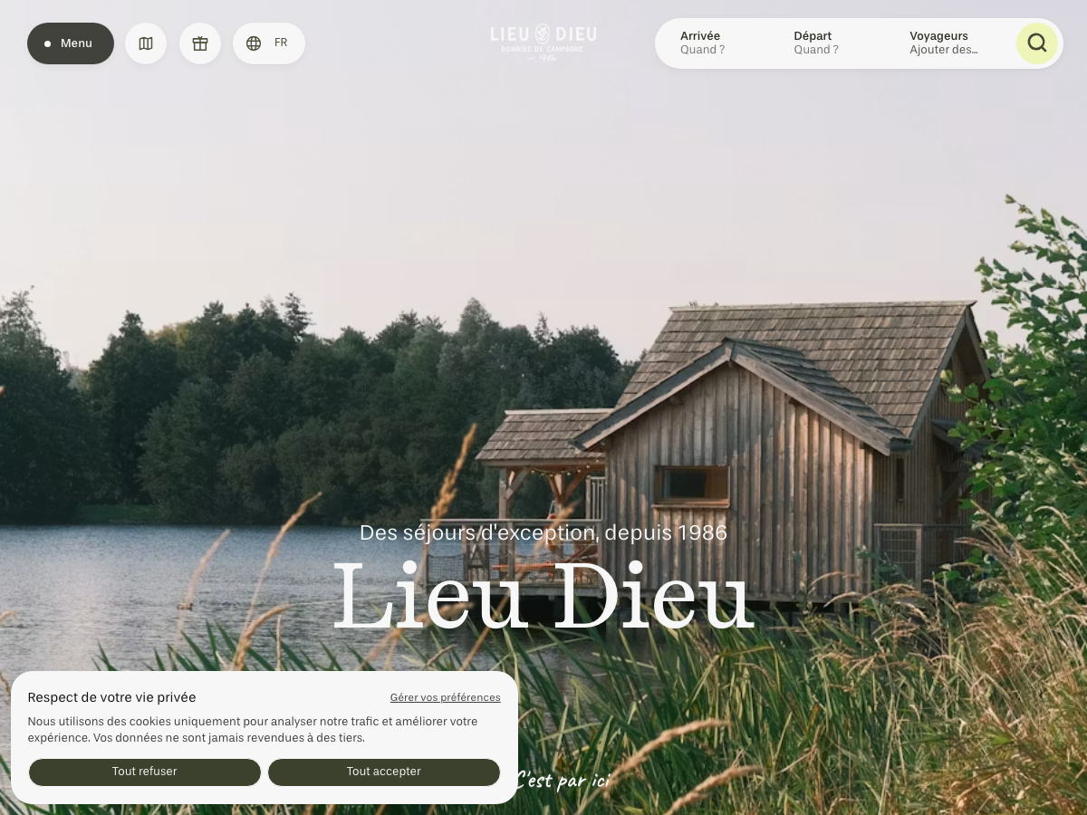 Capture d'écran du site Lieu Dieu